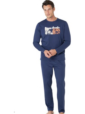 Erkek %100 Pamuk Pijama Takım, Pierre Cardin Yazılı