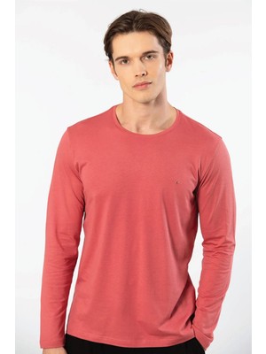 Cacharel Erkek %50 Modal, %50 Pamuk Bisiklet Yaka Uzunkol T-Shirt