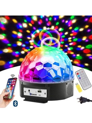 Renkli LED Sihirli Küre, Bluetooth ve USB ile Parti ve Disko Atmosferi