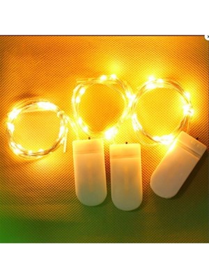 2 Metre Güçlü Kendinden Pilli Sarı LED Işık Kutusu