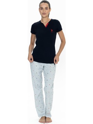 U.S. Polo Assn. Us Polo Kadın Büyük Beden Pijama Takım, %100 Pamuk