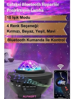 Yıldızlı Bluetooth Hoparlör Projektör ve Gece Lambası ile Parti Işıkları