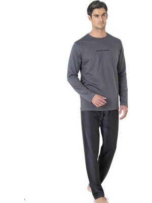 Pierre Cardin Erkek %100 Pamuk Pijama Takım, Uzunkol Mevsimlik Pijama Takım