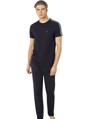 Pierre Cardin %100 Pamuk Erkek Pijama Takım,bisiklet Yaka, Kısakol, Cepli