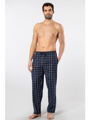 Cacharel Ekoseli Cepli Alt Pijama, %95 Pamuk %5 Likralı