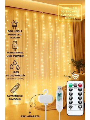 3x3 Metre LED Peri Işık Seti Uzaktan Kumanda ve Asma Aparatıyla