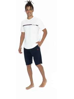 U.S. Polo Assn. U.s. Polo T-Shirt Şort Takım, Yazı Baskılı T-Shirt ve Cepli Şort Takım