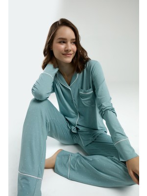 Pierre Cardin Kadın Boydan Düpmeli Pijama Takım