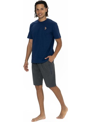 U.S. Polo Assn. U.s. Polo Erkek Şortlu Takım, Bisiklet Yaka, Kısakol, T-Shirt ve Cepli Şort Takım