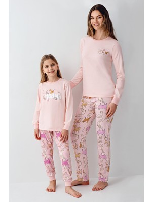 RolyPoly Anne Kız Kedili Pijama Kombini, Anne ve Çocuk Pijamalar Ayrı Ayrı Fiyatlandırılır