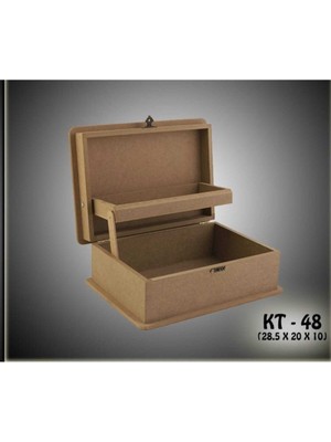 Feyza Design Boyanabilir Ahşap Çok Amaçlı Klipsli Asansörlü Takı ve Makyaj Kutusu