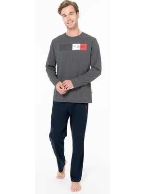 U.S. Polo Assn. Erkek Penye Dokuma Kışlık Ev Giyim Alt Üst Takım