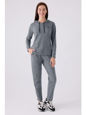 Pierre Cardin Kadın Kapşonlu Comfort Kumaş Uzun Kol Pijama Takım