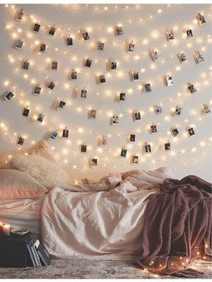 5 Metre Renkli LED Telli ve Mandal Seti, Ev Dekorasyonu Için Şık Aydınlatma