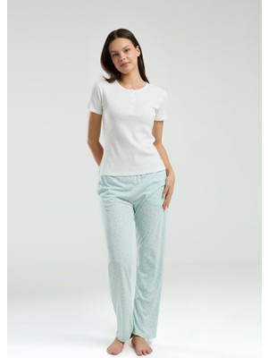 Pierre Cardin Düğmeli Yaka Kaşkorse Kadın Viskon Pijama Takım, Cep Detaylı