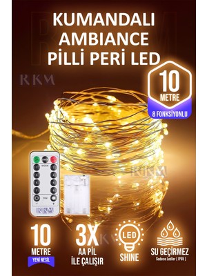 10 Metre Gün Işığı LED Peri Dekoratif Uzaktan Kumandalı, Çok Fonksiyonlu