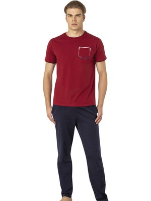 Pierre Cardin, Bisiklet Yaka, Erkek Penye Yazlık Pijama Takım, %100 Pamuk