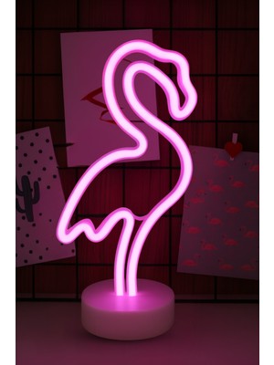 Renkli Neon LED Masa Lambası, Dekoratif ve Şık Işıklandırma Parçası