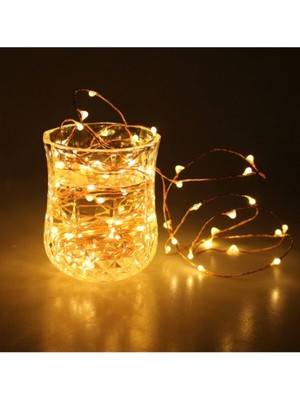 3 Metre Peri LED Günışığı Bakır Tel Şerit, Pil Dahil, Şık ve Parlak Dekorasyon