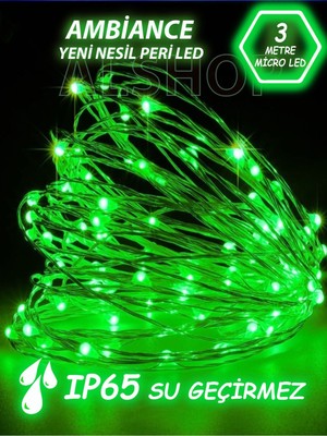 3 Metre 30 LED Yeşil Peri LED Işık, Şık ve Parlak Dekorasyon Aksesuarı