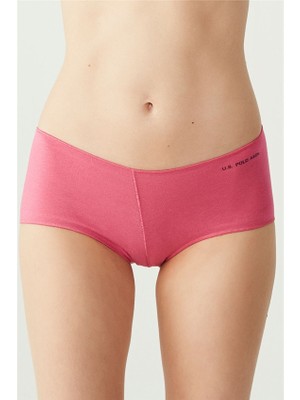 U.S. Polo Assn. Kırmızı Somon Siyah Beyaz Ten 5'li Kadın Boxer