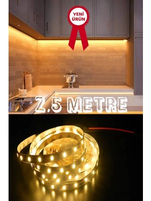 2,5m Gün Işığı Şerit LED Işık, Tezgah Üstü, Adaptörlü ve Anahtarlı