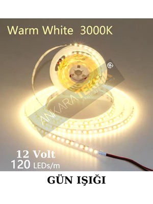 120 LED Şerit LED Metreli Rulo, 12V, Smd Chip, 5 Metre Uzunluk
