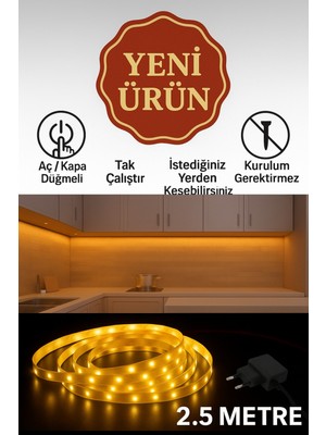 2.5 Metre Gün Işığı LED Şerit, Enerji Tasarruflu ve Uzun Ömürlü Işıklandırma