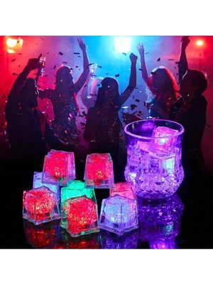 12'li Renkli LED Işıklı Buz Küpleri, Partilere ve Davetlere Şıklık Katın