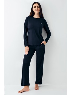 Pierre Cardin Kadın Lacivert %50 Pamuk %50 Modal Pijama Takım
