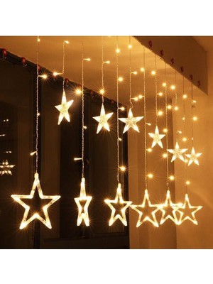 Yıldız Saçak Perde LED 2.5 M, Şık ve Modern Ev Dekorasyonu Için Ideal