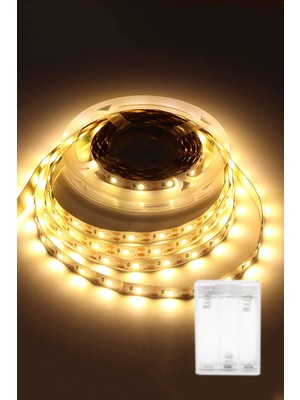Günışığı Renkli Pil ile Çalışan 1 Metre LED Şerit Işık Seti