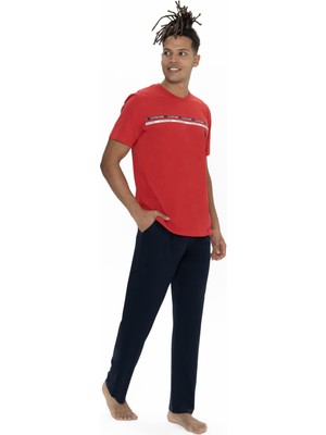 U.S. Polo Assn. U.s. Polo Erkek Düz Paça Cepli Pijama Takım, Bisiklet Yaka, Kısakollu Pijama Takım