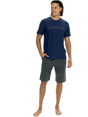 U.S. Polo Assn. U.s. Polo Yazı Baskılı Erkek Kısakol T-Shirt ve Şort Takım