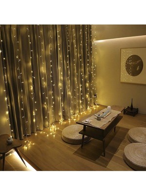 6X2M LED Perde Animasyonlu, 24 Saçaklı, 480 Ledli, Eklenebilir, 8 Fonksiyon