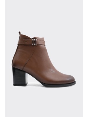 Derinet Hakiki Deri Topuklu Kadın Bot