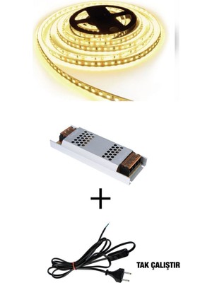 3 Çipli Iç Mekan Günışığı Renkli Şerit LED Işık ve Trafo Kablo Seti