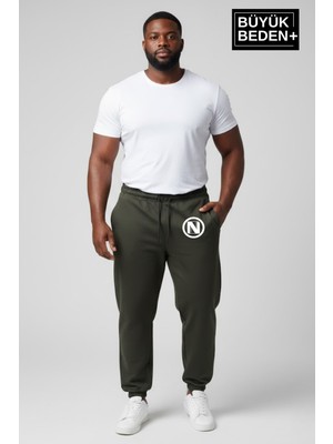 Superlife Erkek Büyük Beden N Logolu Paça Lastikli Rahat Kesim Jogger Ince Eşofman Altı SPR26BEA951-4