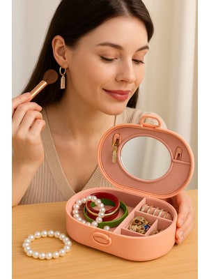 Feyza Design Renkli Taşınabilir Takı Kutusu, Kadınlar Için Şık ve Pratik Düzenleyici