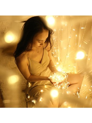 Yılbaşı Ağacı Işığı 10 Metre LED 100 Lümen 220V Çalışan, Sıcak Işık