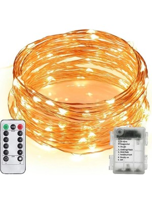 Pil ile Çalışan Peri LED Işık 10 Metre Kumandalı Renkli Animasyonlu