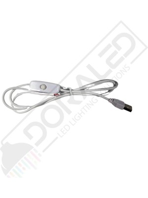 100 cm USB Erkek Kablo, 2A Güç, Açık Anahtar, Beyaz, Çok Yönlü Kullanım