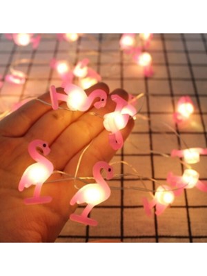 3 Metre Flamingo Peri LED Zinciri, Dekoratif Aydınlatma, Renkli Işık