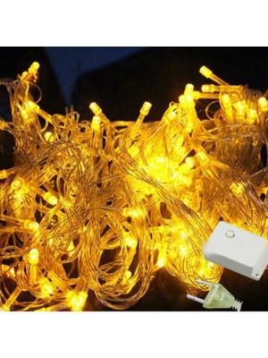 100 Ledli Fişli Dekorasyon Işık Seti, 10M Günışığı Kablo ile Parlaklık