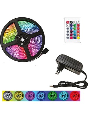 Rgb LED Şerit 5m Kumo Uzaktan Kumandalı, Renkli Işıklandırma