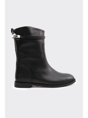 Derinet Hakiki Deri Fermuarsız Kadın Bot