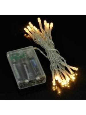 10 Metre Pilli Peri LED Gün Işığı Sarı, Sıcak ve Parlak Dekoratif Aydınlatma
