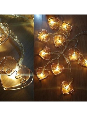 Kalpli Rose Gold LED Işık Zinciri, Yılbaşı ve Doğum Günü Dekoru