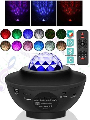 Projeksiyonlu Bluetooth Hoparlör ve Tavan Aydınlatıcı, Disko Parti Işığı