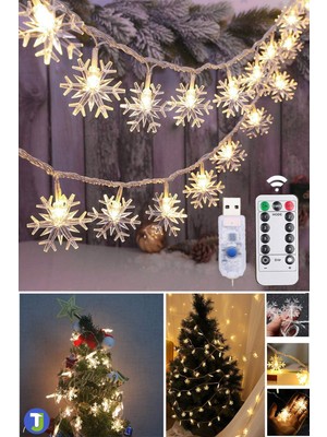 100 Ledli 10MT Kumandalı Dekoratif Kartanesi, Şık ve Hafif Aydınlatma Doğa Güzelliği